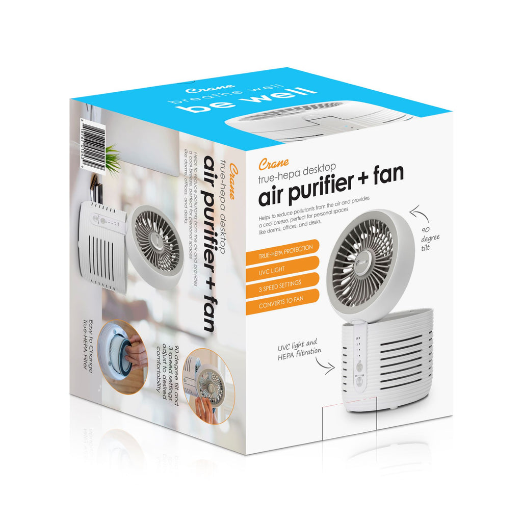 Crane 2-in-1 Air Purifier and Desk Fan