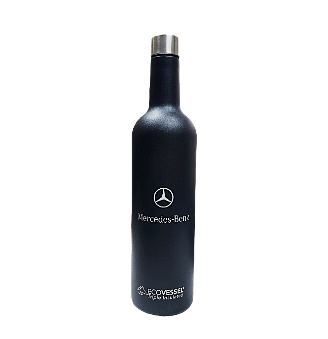 EcoVessel VINE TriMax Triple Insulated Wine Bottle 750mL, BLACK - MERCEDES BENZ LOGO