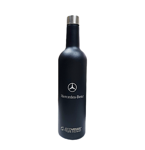 EcoVessel VINE TriMax Triple Insulated Wine Bottle 750mL, BLACK - MERCEDES BENZ LOGO